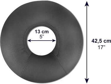 Подушка сидіння Donut Orthopedic (42.5x42.5x9 см), Seat Ring, Ортопедична кільцева подушка, Протипролежнева подушка для інвалідного крісла, Подушка для сидіння від геморою, Кругла подушка для сидіння з пролежнями.