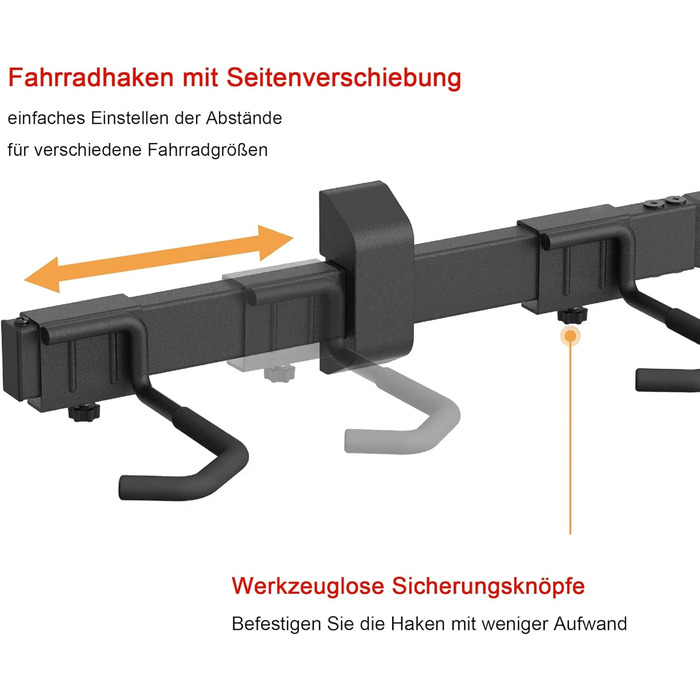 Настінне кріплення для велосипеда Mimoke вертикальне для 6 велосипедів Підходить для всіх велосипедів Регульовані гачки Організаційне рішення для дому та гаража