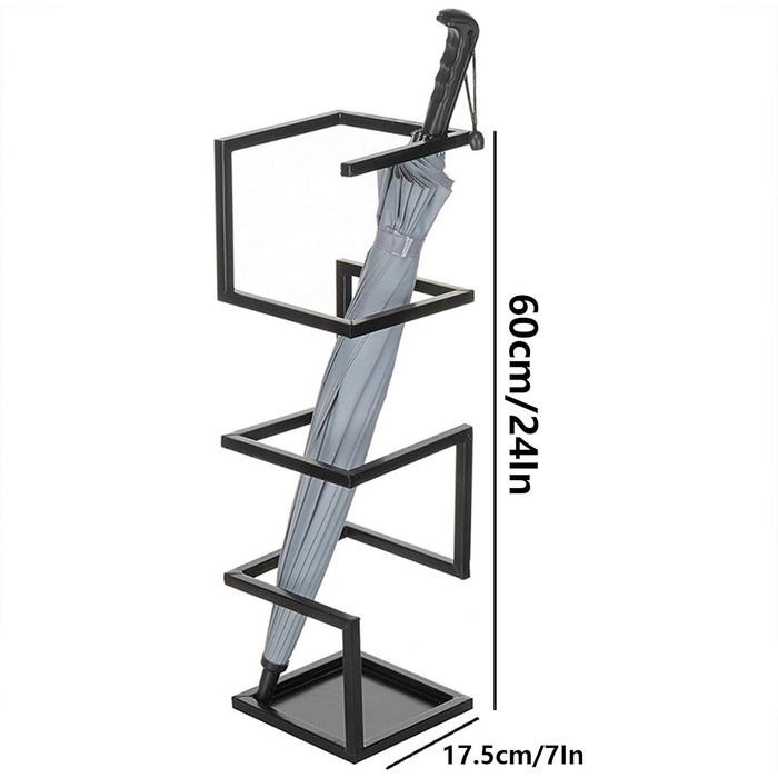 Підставка для парасольок BUXTOM, органайзер для парасольок для дому, металевий тримач для парасольок, окремо стоячий органайзер для парасольок, для передпокою, веранди, офісу та дверних прорізів, білий білий