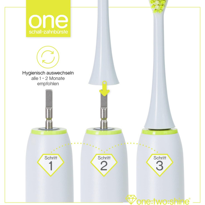 Насадка для щітки Sonic Toothbrush ONE Насадки/змінні щітки для зубних щіток в економ-упаковці (Lime-Green, SOFT), 10 шт.