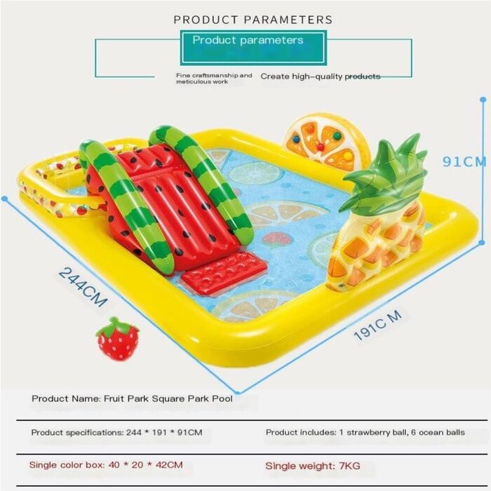 Надувний басейн Надувний басейн Надувний басейн, фруктовий парк, квадратна паркова гірка, надувний басейн, піщаний басейн, океанський басейн з м'ячем Басейн для дітей Жовтий