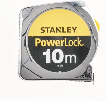 Рулетка Stanley Powerlock (пластиковий корпус, довжина 10 м, ширина 25 мм, метрична шкала, ремінна кліпса) 1-33-442