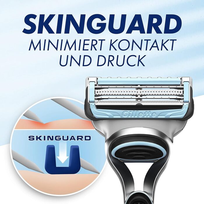 Леза для бритви Gillette SkinGuard Sensitive, 11 змінних лез для вологих бритв Men, покращена смуга ковзання, підходить для ручок Fusion 11 лез