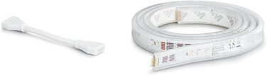 Подовжувач Philips Hue White & Color Ambiance Lightstrip Plus (1 м), світлодіодна стрічка з регулюванням яскравості для системи освітлення Hue з 16 мільйонами кольорів, інтелектуальне керування освітленням за допомогою голосу або програми