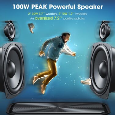 100W MAX) 60W IPX6 Speaker Boxes Bluetooth Box-Deep Bass, Portable Speaker Outdoor Party Soundbox Boombox, PowerBank/40H/TF Card/AUX/EQ/NFC, 100W MAX) 60W IPX6 Speaker Boxes Bluetooth Box-Deep Bass, Portable Speaker Outdoor Party Soundbox Boombox, PowerBa