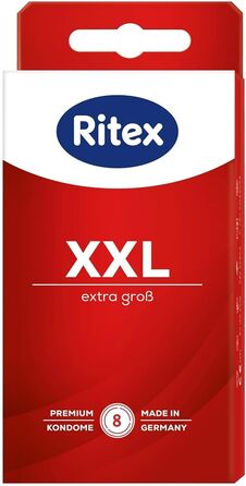 Презервативи Ritex XXL - дуже великі - з більшим простором для дуже великих розмірів, 24 презервативи Зроблено в Німеччині (8 шт. (1 упаковка))