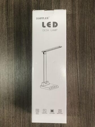 Настільна лампа LED Dimmable - настільна лампа бездротова з акумуляторною батареєю 2500 мАг, 5 кольорів і 10 рівнів яскравості, USB-порт для зарядки, офісна лампа Світлодіодна настільна лампа для дитячого офісу, (білий)