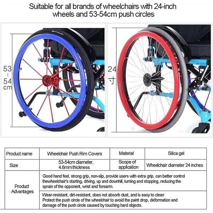 Розсувні чохли на ободи для інвалідного візка, 24-дюймовий спортивний чохол для заднього колеса, силіконовий чохол для ручного ковзання, захисний чохол для ручного ковзання для крісла колісного для покращення зчеплення та зчеплення, стильний, 1 пара - жов
