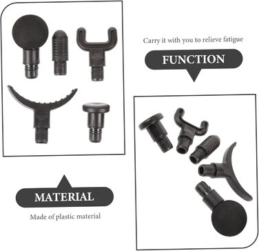 Насадка для тренажерного залу Масажер для масажу тіла Насадка для розслаблення Насадка для фітнесу Безель Пістолетна головка Пластиковий масажний апарат змінний, 5 шт.