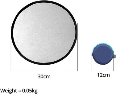Рефлектор для фотографії 2-в-1 багатодисковий легкий круглий відбивач з кишенею, портативний, розбірний, срібло, золото, білий, для фотостудії (110 см золото, срібло)