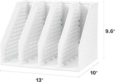 Складна папка Deli A4, тримач для журналу, для організації та зберігання офісів, висувна коробка для зберігання, настільний органайзер для шкільного офісу з 4 відділеннями, офісний органайзер (світло-сірий)
