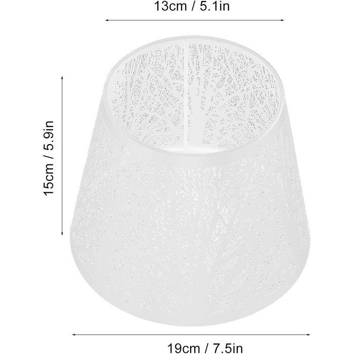 Кований абажур, різьблений лісове дерево у формі E27 Міні металевий абажур для настільної лампи, спальні, прикраси ліжка, кришка абажура на Хеллоуїн (білий)