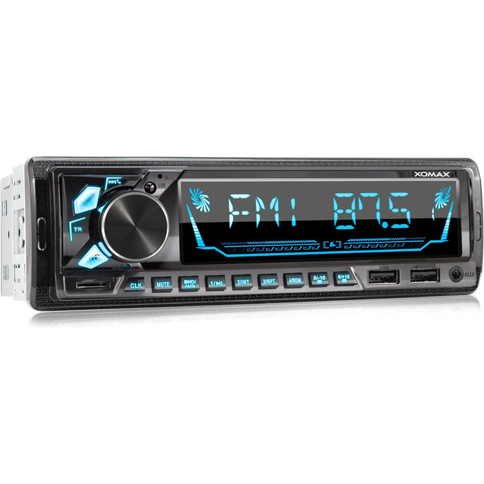 Автомобільна стереосистема XOMAX XM-R282 з FM RDS, гучний зв'язок Bluetooth, USB, SD, MP3, ID3, 2-й порт USB з функцією заряджання, AUX-IN, 1 DIN