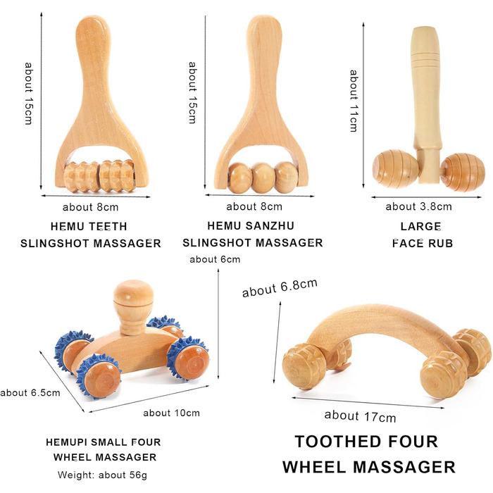 Масажний набір Wood, Yiyiдля набору з 5 фасційних стрижнів, преміум масажний роликовий дерево, для розслаблення м'язів, корекції тіла, фасційний ролик, набір для мадеротерапії, для шиї, ніг, спини, тіла