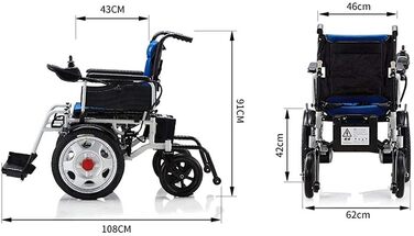Важкий електричний інвалідний візок, складний і легкий електричний інвалідний візок, ширина сидіння 45 см, джойстик 250 Вт * 2, вага 150 кг для т