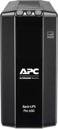 Резервний ДБЖ APC by Schneider Electric PRO - BR650MI - ДБЖ 650 ВА Живлення - модель MI (6 розеток IEC, виходи IEC - IEC, РК-інтерфейс, 1 ГБ захисту лінії передачі даних) Потужність 650 ВА - модель MI IEC - IEC - IEC - Виходи живлення одинарні