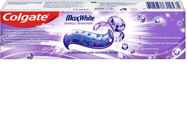 Зубна паста Colgate Max White Sparkle Diamonds 12x75 мл ідеальне відбілювання зубів для більш гладких і білих зубів відновлює природне відбілювання зубів і надовго освіжає подих