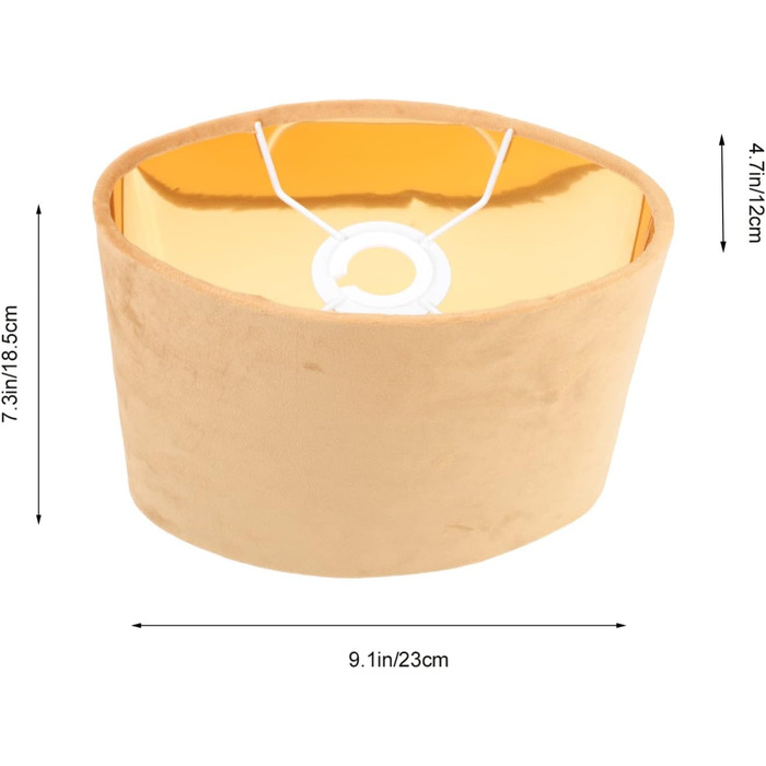 Овальний абажур Тканинний абажур E27 Настільна лампа Тінь Тканина Покриття для лампи Торшер Настільна лампа Світловий чохол для дому Офіс Вітальня Спальня Золотистий