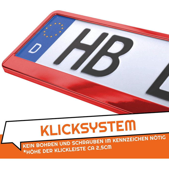 Тримач номерного знака A157 2 шт. и Тримач автомобільного номерного знака Червоний хромований підсилювач номерного знака Тримач номерного знака Підсилювач для номерного знака Номерний знак Noble Glossy