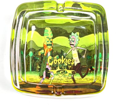 Попільничка DonkeyGear 8,9 см з надміцного скла (Rick and Alien Square) Rick And Alien Square