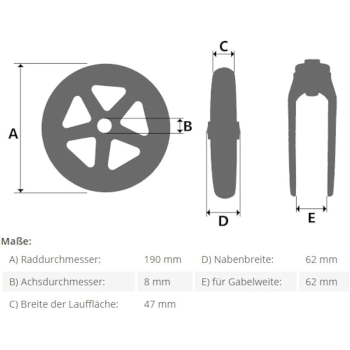 Змінне колесо FabaCare для Rollator 286b, запасне колесо для rollator, колесо Rollator