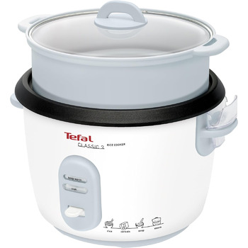 Рисоварка Tefal RK1011 Попередньо встановлені програми приготування Ємність 10 чашок (1,8 л) Ручні налаштування Ідеальне приготування рису Кошик для пароварки в комплекті 700 Вт