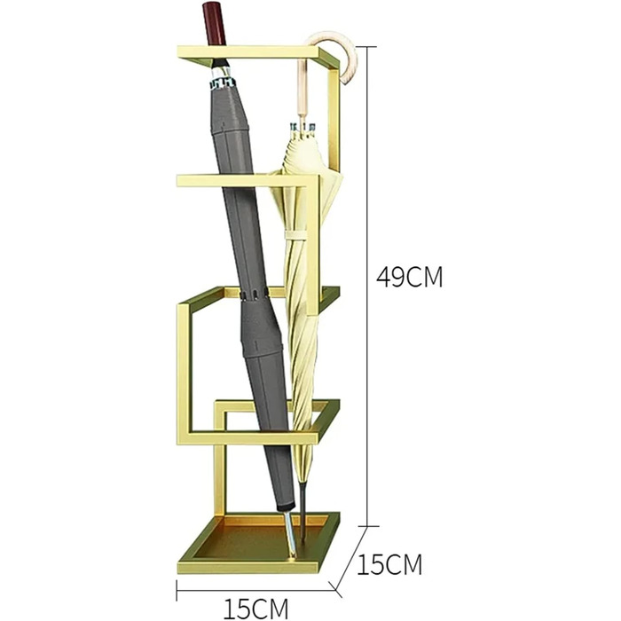 Металевий тримач для парасольки, Внутрішній тримач для парасольки, Золотий тримач для парасольки, Квадратний тримач для парасольки, Підставка для парасольки для вхідних дверей