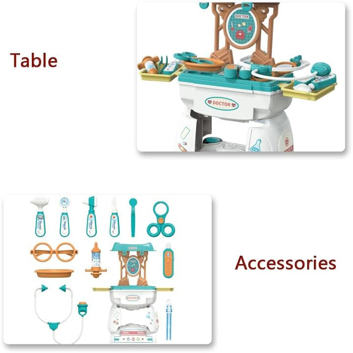 Випадок лікаря для дітей іграшковий набір 2 в 1 дитячий транспортний засіб лікар подарунок від 3 років 24 частини