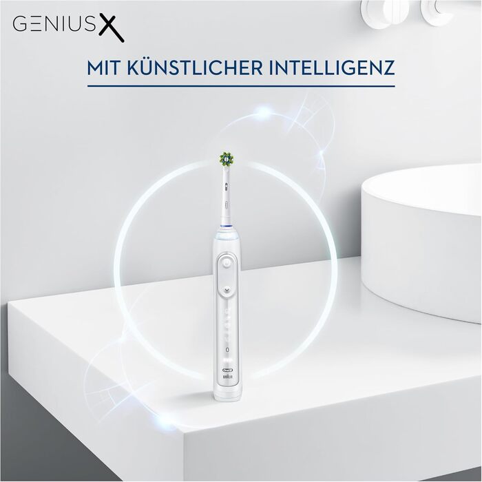 Електрична зубна щітка/електрична зубна щітка Oral-B Genius X, 6 режимів чищення зубів для догляду за зубами, додаток зі штучним інтелектом і Bluetooth, подарунок чоловіку/жінці, дизайн коричневий, білий