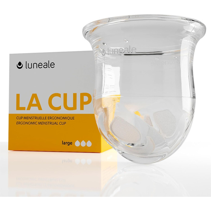 Чашка Luneale Menstrual Cup - Ексклюзивний ергономічний дизайн у співпраці з акушерками - Французьке виробництво - 100 німецький медичний платиновий силікон (L - Strong flow)