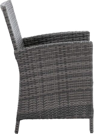 Крісло greemotion Poly Rattan Ticino, Садове крісло з подушками, 65 x 90 x 59 см, Сірий