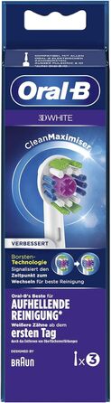 Щітки для електричних зубних щіток Oral-B 4210201325123 EB18RB-3 3D White CleanMaximizer, білі, 3 шт. и