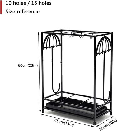 Тримач для парасольок RAABYU, металева підставка для парасольок підставка для парасольок чорна, біла, контейнер для парасольок, для зберігання 1025 парасольок, тримач для парасольки, для палиць для ходьби білий 18 ОТВОРІВ 10 ГАЧКІВ