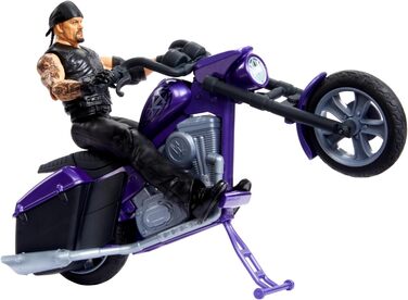 Транспортний засіб Mattel WWE WREKKIN SLAMCYCLE та фігурка Undertaker - мотоцикл Boneyard Slamcycle з 8 деталями, що розпадаються на частини, включаючи фігурку WWE Undertaker, ланцюговий підйомник та пусковий механізм з катапультованим сидінням, HTR84