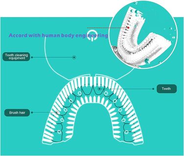 Розумна U-подібна зубна щітка Відбілююча електрична ультразвукова зубна щітка для дорослих (біла)