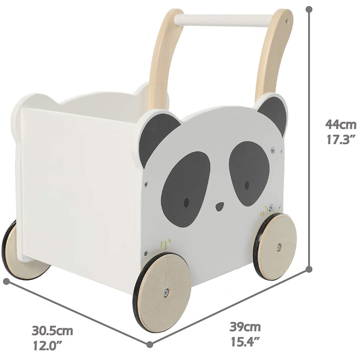 Дитячі ходунки Baby Walker Wood, дитячі ходунки Baby Panda з місцем для зберігання для 1-3 років, без прогулянок/ходунків/Іграшки для малюків/іграшки/іграшки/коляска/активні ходунки Біла панда