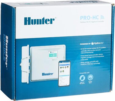 Контролер Hunter PHC1201, комп'ютер поливу на 12 станцій, білий, 23.00 x 25.00 x 10.00 см PHC-12 станцій