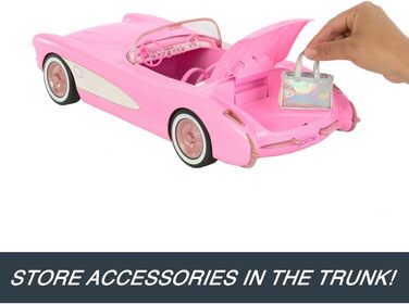 Машинка на радіокеруванні Hot Wheels, R/C Barbie Corvette - дистанційно керований автомобіль, 1956 Corvette Stingray, частота 2,4 ГГц, до 8 км/год, місце для 2 ляльок Барбі, HPW40 Barbie Movie Corvette