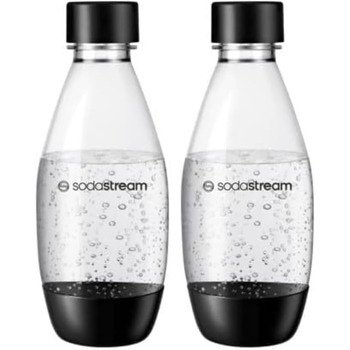 Багаторазові пляшки для води SodaStream Fuse, 0,5 л, подвійна упаковка для спиртних напоїв, Terra, Art і Spring, смаки виробника газованої води - 2 x 0,5 л вода, чорна