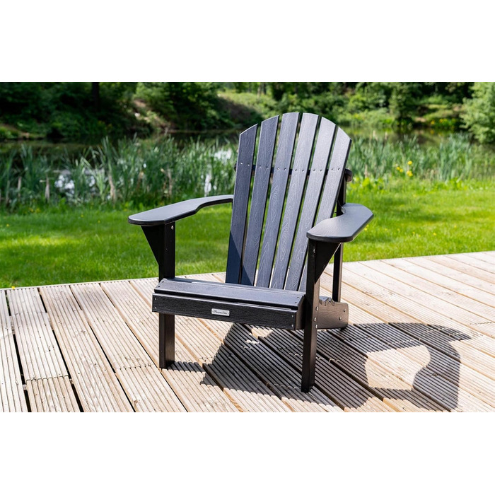 Садове крісло MaximaVida Adirondack Montreal Black - Низькі витрати на обслуговування 79 x 80 x 88 см