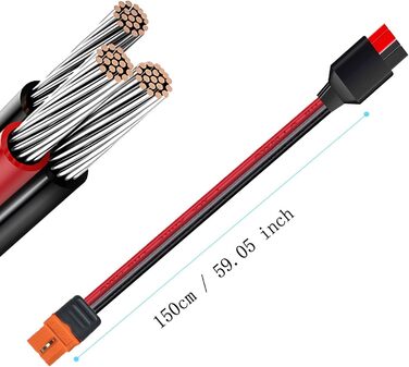 Кабель для сонячної зарядки ZkeeShop 10AWG XT60i Подовжувач для Anderson до XT60i Сумісний з портативною електростанцією сонячного генератора Ecoflow