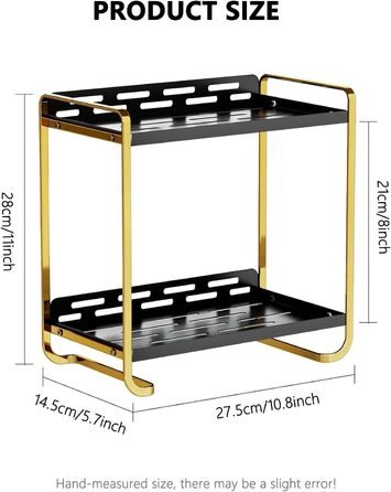 Органайзер для макіяжу великий, шафа-органайзер для догляду за шкірою, косметичний органайзер металевий, органайзер для краси чорне золото, полиця для настільного органайзера для спальні ванної кухні