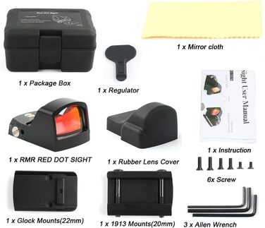 Приціл Paike Red Dot Sight з відкритою оптикою, 3,5 МОА, приціл з червоною крапкою та кріпленням 20 мм