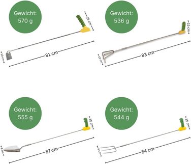 Ергономічний садовий інструмент Easi-Grip для людей з обмеженими можливостями, які хочуть працювати в саду - різного дизайну та довжини - садівництво, грядка (довга, комплект)