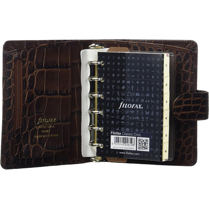 Органайзер Filofax 26014 Croc Pocket Classic, каштан