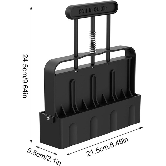 Ручний блокувальник ґрунту, прес-підбирач ґрунту, садовий прес-підбирач ґрунтових блоків для 4-х ґрунтових блоків для розсади, живців, вирощування рослин у теплицях