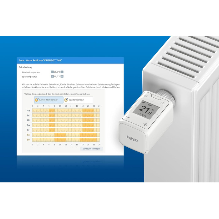 Фріц Інтелектуальний терморегулятор AVM DECT 302 для ефективного опалення та оптимального комфорту у вашому розумному домі, працює з найпоширенішими радіаторами та FritzBox із вбудованим