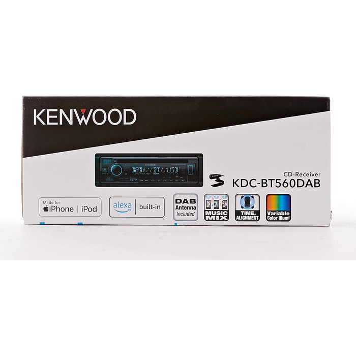 Автомобільний стереороз'єм Kenwood KDC-BT560DAB для пульта дистанційного керування на кермі, гучний зв'язок Bluetooth