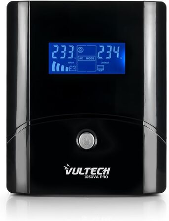 ДБЖ Vultech 1000 ВА Pure Line Interactive з чистою синусоїдою та РК-дисплеєм (серія Pro, 1050 ВА 560 Вт)