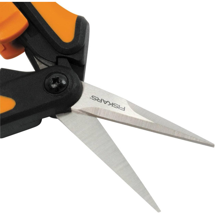 Садові ножиці Fiskars Microtip SP13, довжина 21,5 см, високоякісні сталеві леза/пластикова ручка, чорний/помаранчевий, суцільний, 1051600